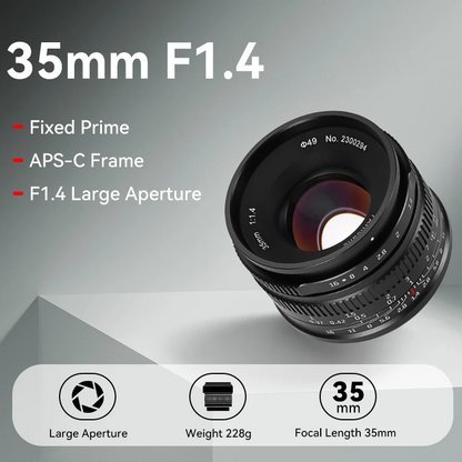 Fast 35mm F1.4 APS C Lens for Nikon Z Cameras