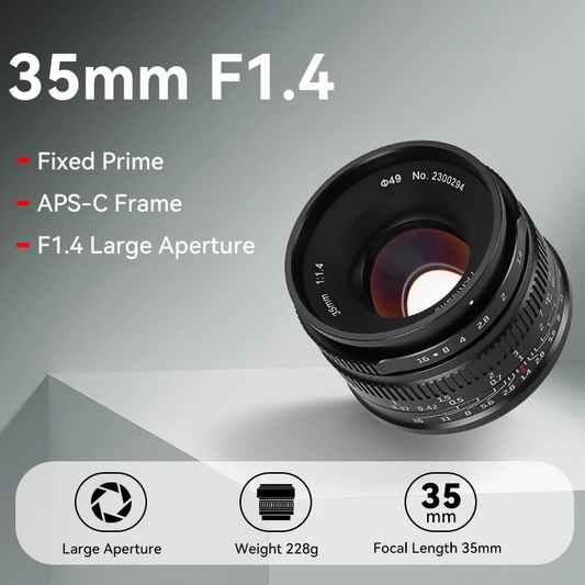 Fast 35mm F1.4 APS C Lens for Nikon Z Cameras