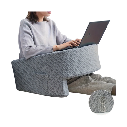 Dark Gray Memory Foam Reading Pillow with Removable Washable Cover