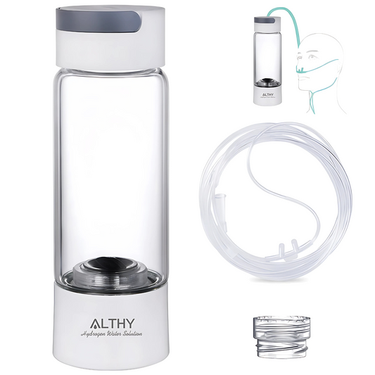 Hydrogen Water Generator Bottle with Glass Cup and Inhaler
