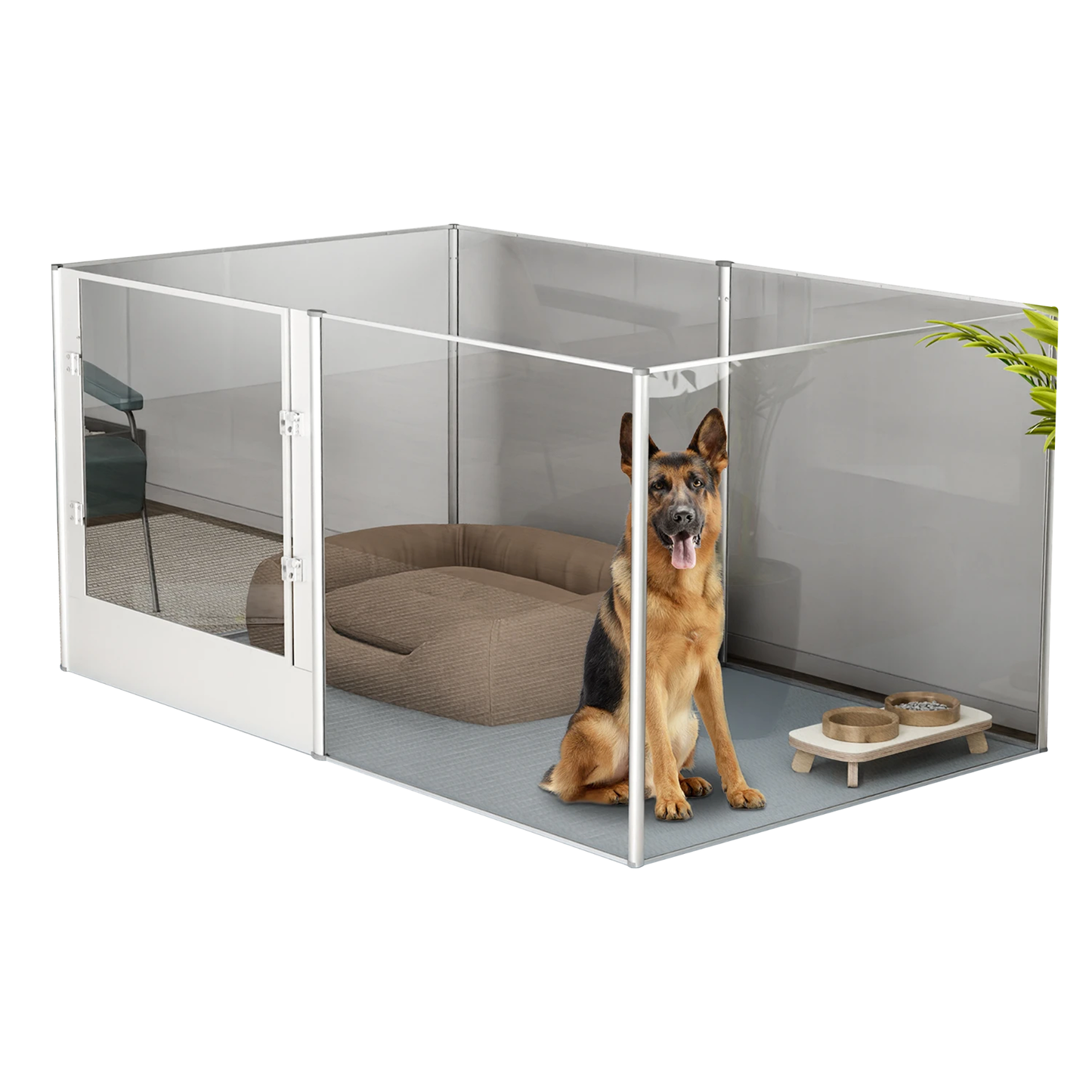 163cm Clear Acrylic Dog Playpen Waterproof Pad