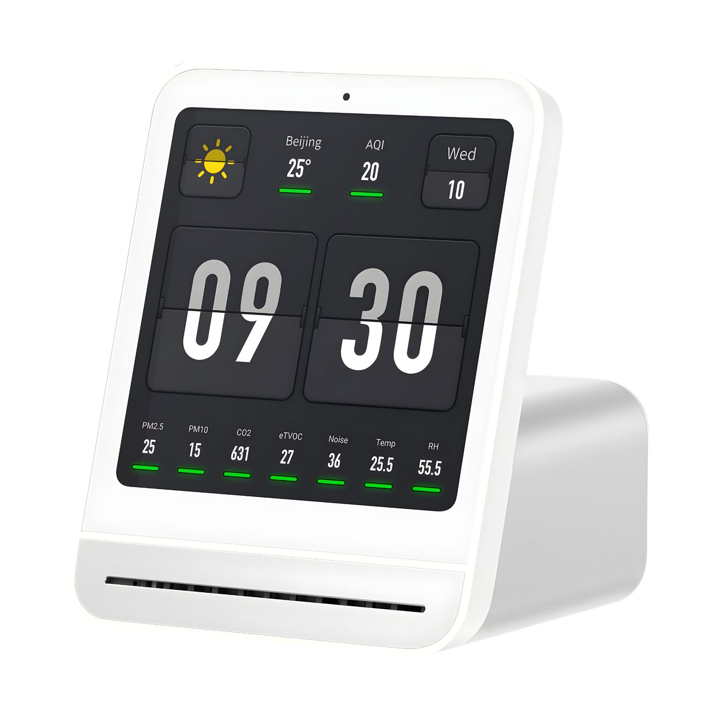 Smart Air Quality Meter White Detects PM2.5 CO2 Humidity