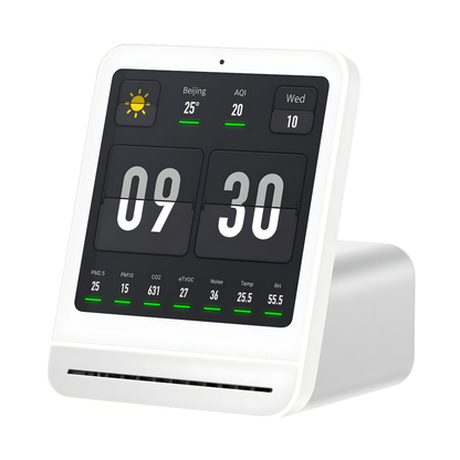 Smart Air Quality Meter White Detects PM2.5 CO2 Humidity
