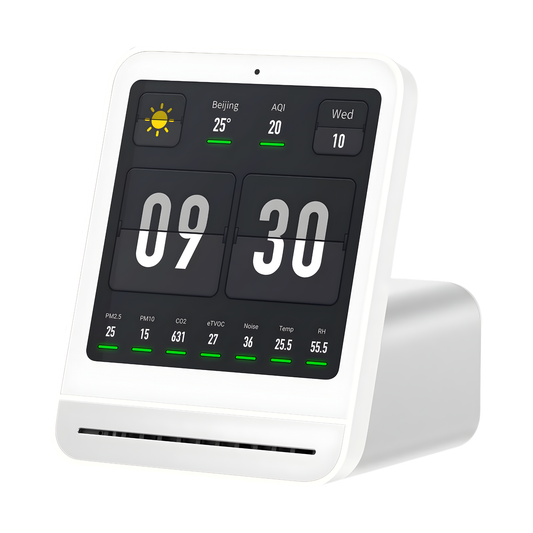 Smart Air Quality Meter White Detects PM2.5 CO2 Humidity