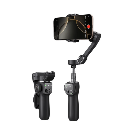 Portable Handheld Gimbal Stabilizer with Selfie Stick Black