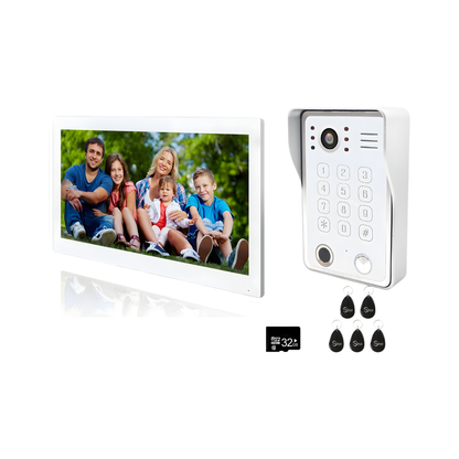 White Smart Home Intercom Doorbell 10" Display with Night Vision