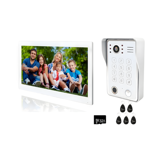 White Smart Home Intercom Doorbell 10" Display with Night Vision