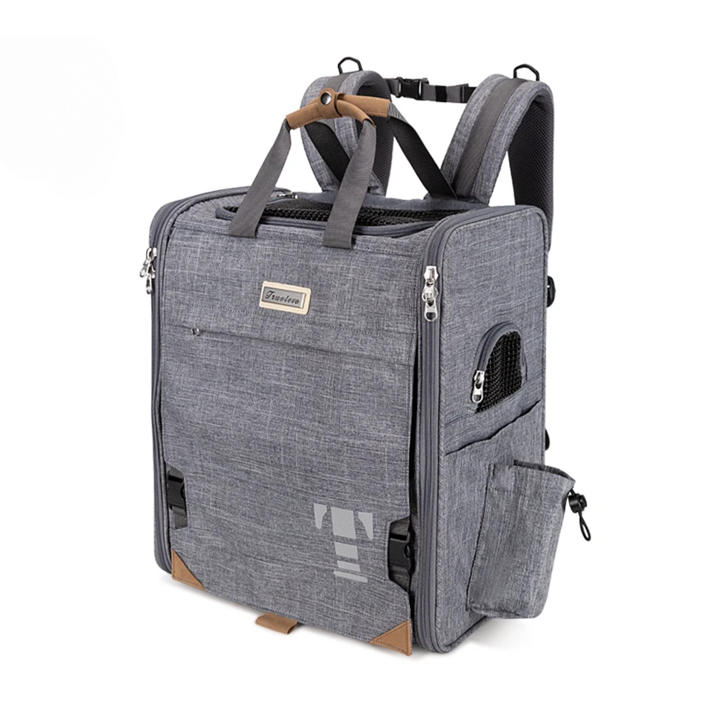 Gray Pet Carrier for Cats and Dogs with Ventilation