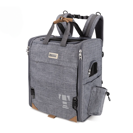 Gray Pet Carrier for Cats and Dogs with Ventilation