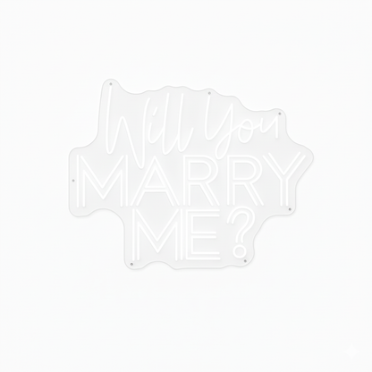 60x48cm White Neon Will You Marry Me Wall Decoration