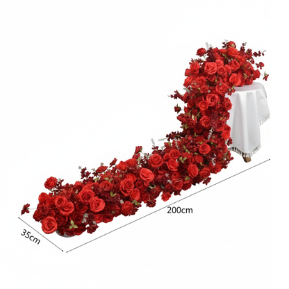 Vibrant Faux Rose Garland for Event Table Decor