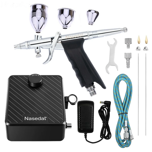 Portable Airbrush Compressor Kit with 3 Nozzles for Art & Cake