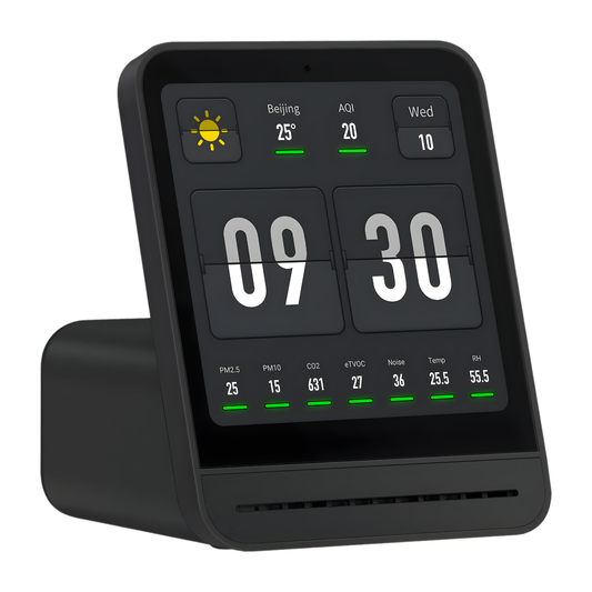 Portable 7-Sensor Air Monitor Black with Alarm