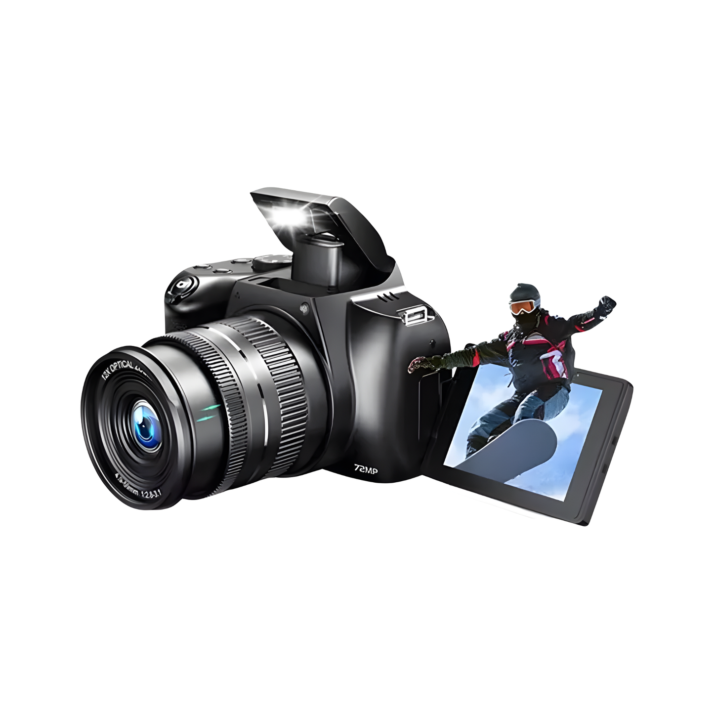UHD 4K 72MP Wi-Fi Vlogging Camera with Flip Display