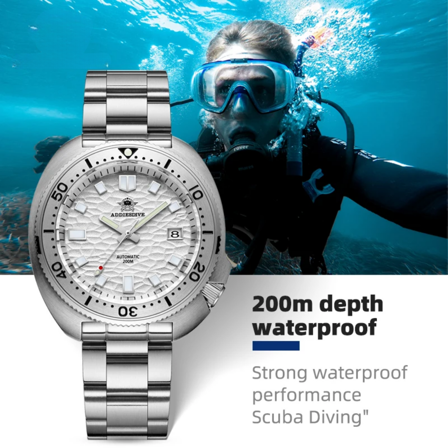 Silver Luxury Automatic Mechanical Watch with Sapphire Crystal