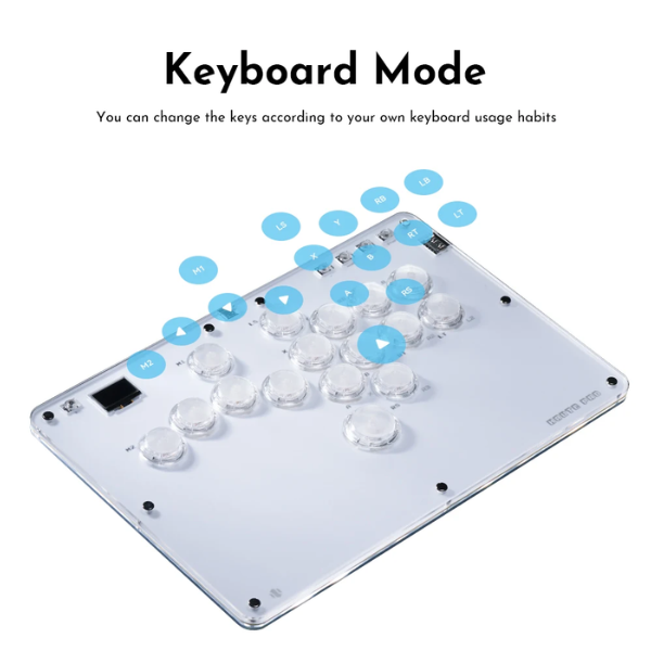 R16 Crystal Leverless Arcade Controller for PC PS4 PS5