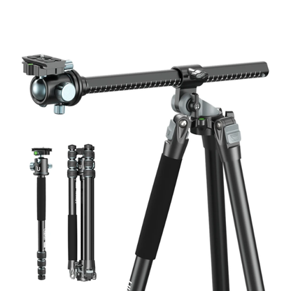 1.76m Aluminum Camera Tripod Monopod 15kg Load Arca Plate