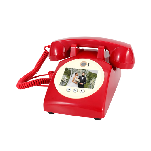 Red Guest Video Sign-In Phone Red for Weddings and Events
