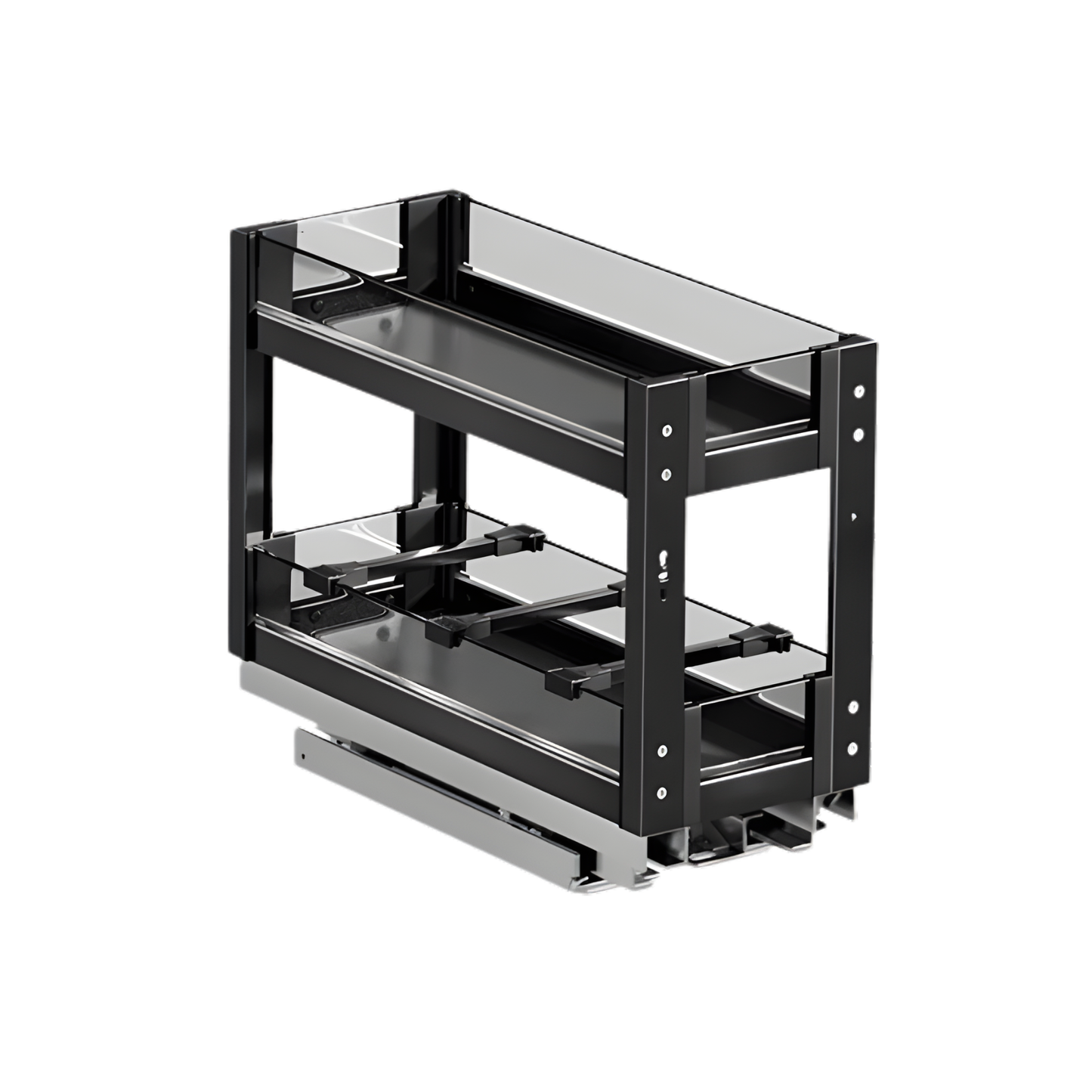 2-Layer Aluminum Pull-Out Organizer Rack 200mm