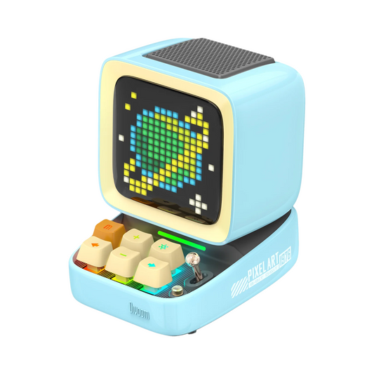Portable Retro Pixel Art Bluetooth Speaker for Home Blue