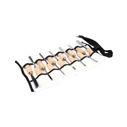12 Piece Woodworking Chisel Set Wooden Handle Carving Tools