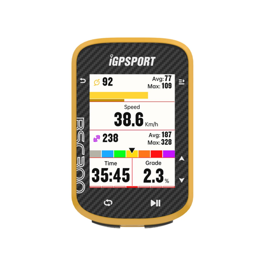 Colour GPS Bike Computer with Navigation and Ride Metrics Yellow