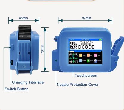 Portable Handheld Inkjet Printer with Two Ink Cartridges