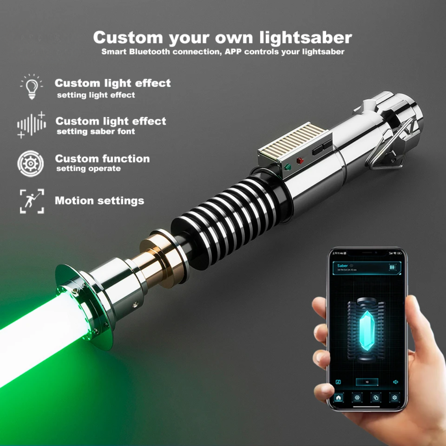 Smart Xenopixel Lightsaber with Smooth Swing and Flash Effects