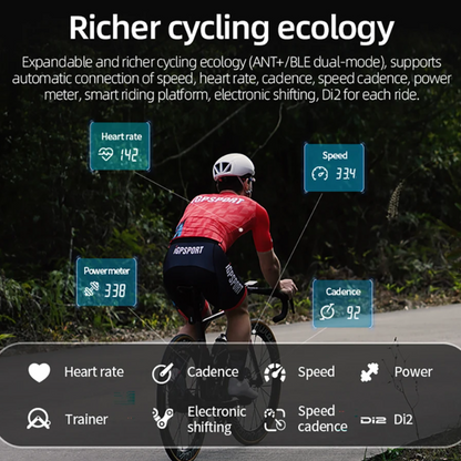 Wireless GPS Cycling Computer with M80 Mount and Route Tracking