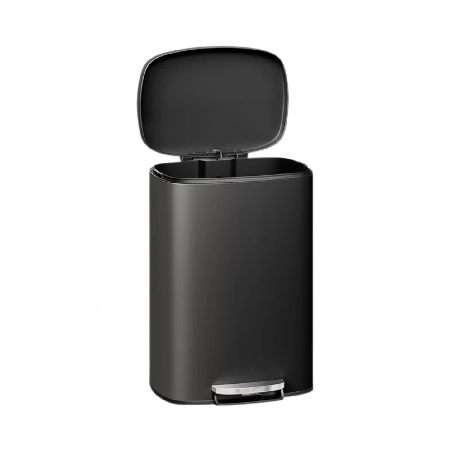 13 Gallon Metal Pedal Kitchen Garbage Bin Black