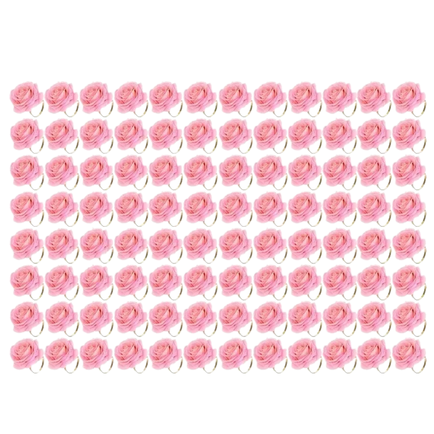 96pcs Pink Rose Napkin Rings Wedding Party Table Decor