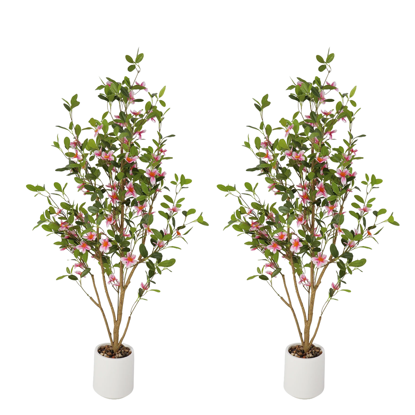 2-Pack 120cm Pink Artificial Myrtle Trees with Pots