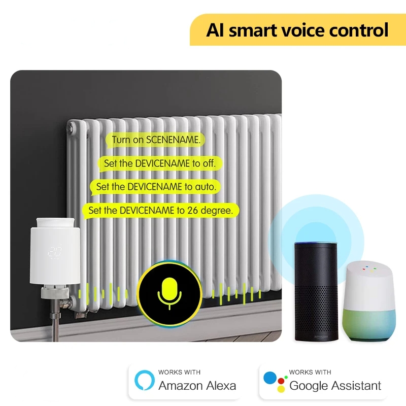 4 Pack ZigBee Smart Radiator Valves with App Control