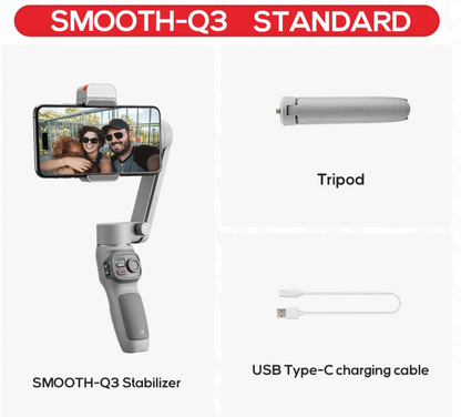 3 Axis Smartphone Gimbal Stabilizer with Built In Fill Light