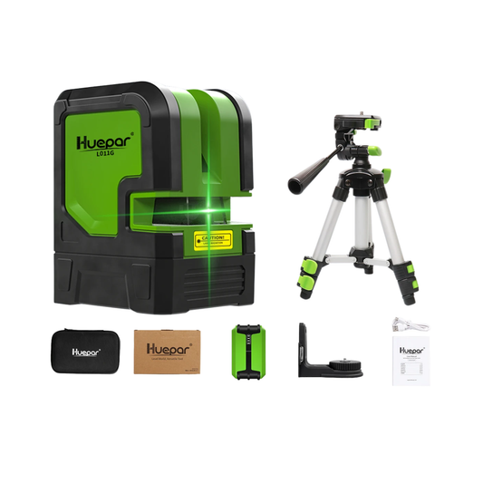 Advanced Green Laser Level Kit with Tripod and Mount Base