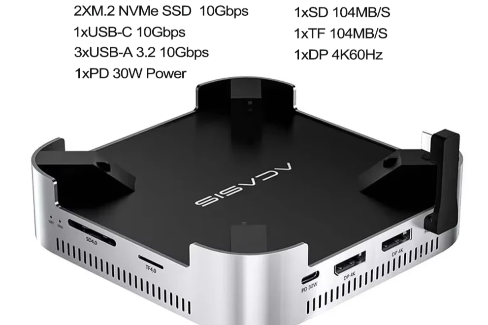 10Gbps USB-C Docking Station for Mac Mini M4 Pro