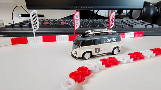 Rechargeable Mini RC Model Bus Vehicle with Remote Gray