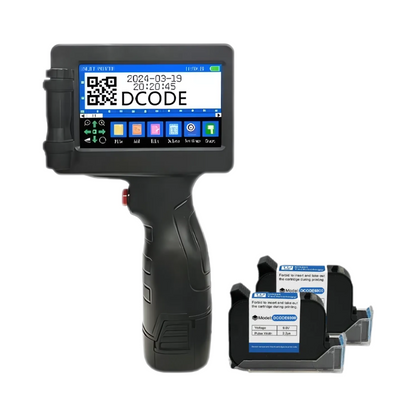 Smart Handheld Barcode and Logo Printing Machine with 2 Inks
