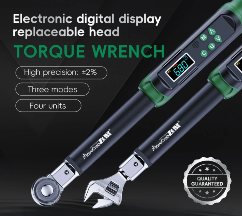 Precision Adjustable Torque Wrench with Interchangeable Heads