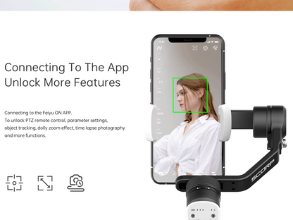 3 Axis Smartphone Gimbal with AI Tracking and Fill Light