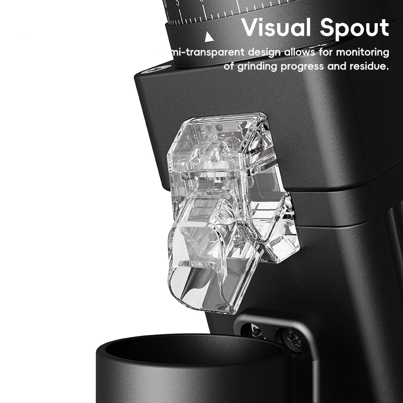 Smart Espresso Grinder Black 55mm Burr for Beans