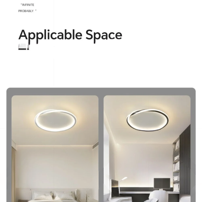 Black 40cm Modern LED Ceiling Light Adjustable Brightness