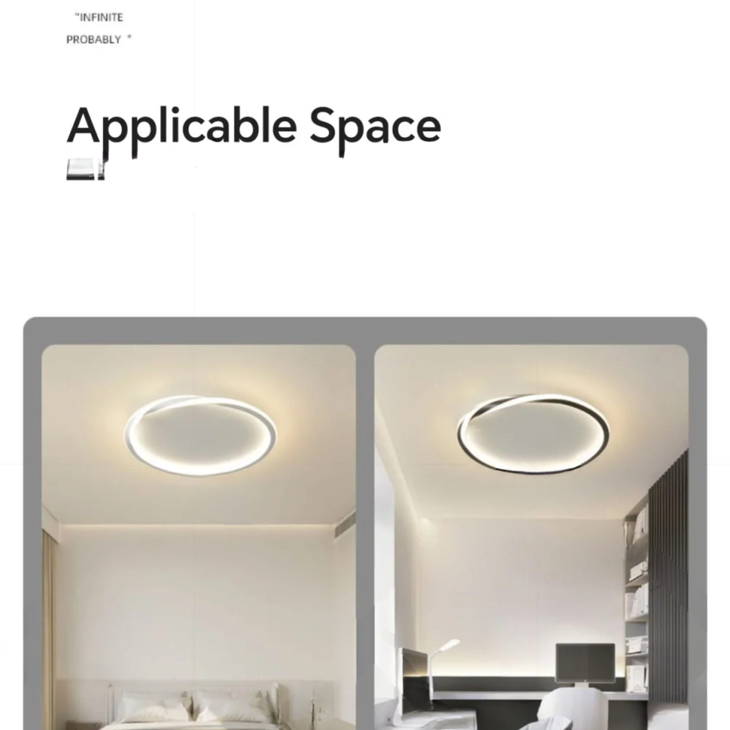 50cm Black Modern LED Ceiling Lamp with Dimming