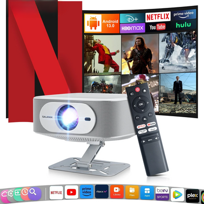 Native 1080p Projector with Holder Electronic Focus and Auto Correction