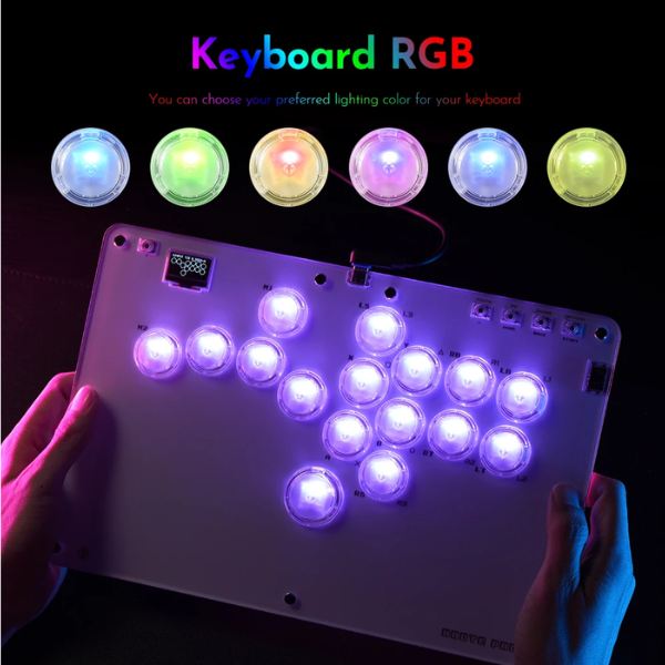 R16 Crystal Leverless Arcade Controller for PC PS4 PS5