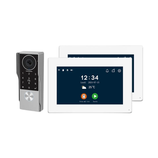 White 7" Touch Screen Smart Intercom with Dual 1080p Waterproof Cameras