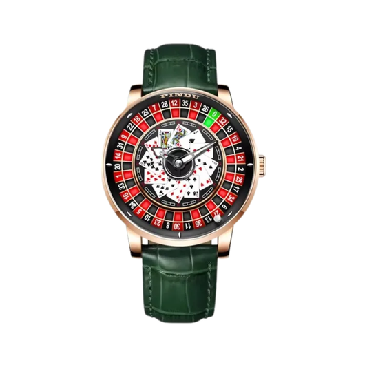 Mechanical Mens Watch Casino Wheel Dial Green