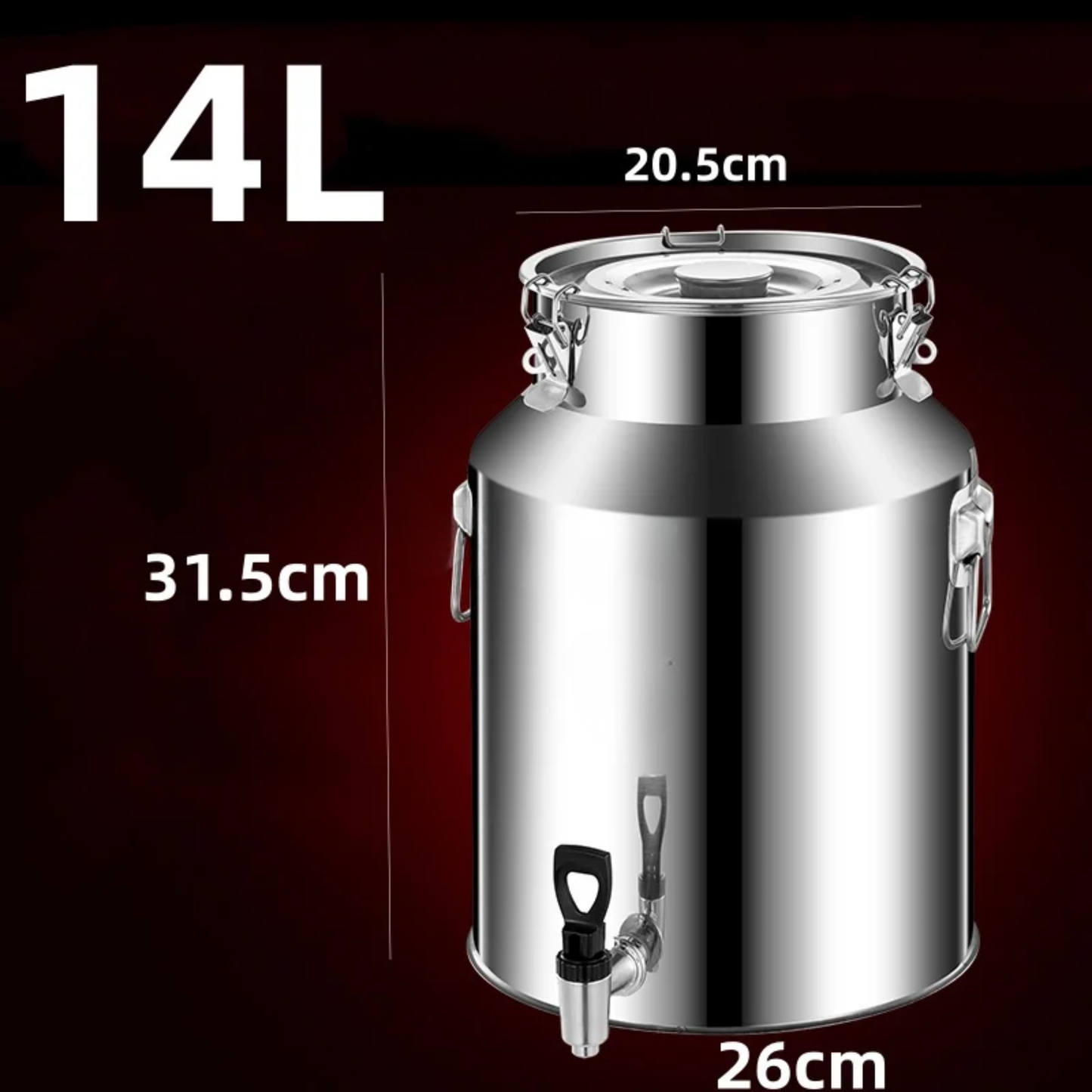 14L 316 Stainless Steel Food Storage Barrel with Faucet