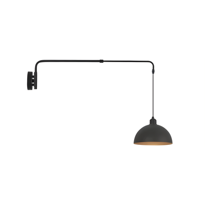 Black Adjustable Wall Lamp LED Swing Arm Light Medium Size