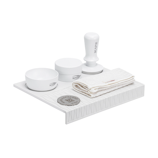 White 53.3mm Espresso Tamper Kit with Six Accessories